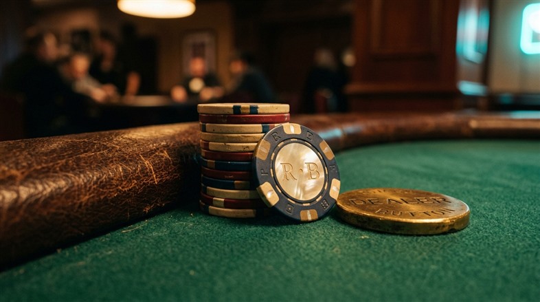 Plateau de jeu sur écran avec cartes et jetons